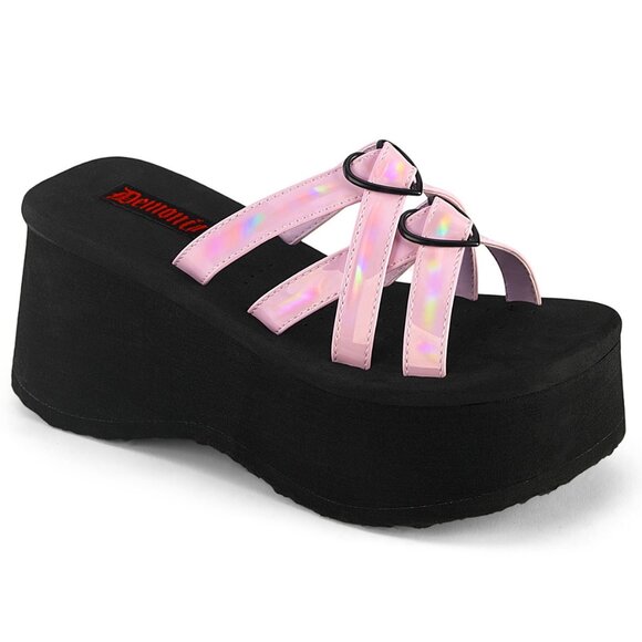 Demonia Shoes - Demonia Funn 15 Pink and Black Platform Sandals